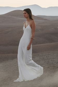 Reiss White/Gold Louisa Metallic Maxi Dress (D65831) | kr6 010
