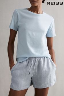 Reiss Blue Cleo Linen Drawstring Shorts (D65874) | kr1 430