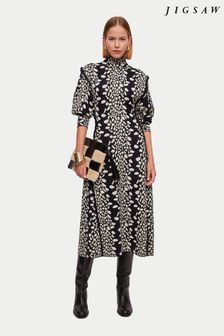 Jigsaw Blue Leopard Jacquard Knitted Dress (D65889) | 899 zł