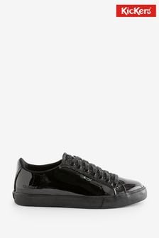Kickers Womens Vegan Tovni patent Lacer Black Trainers (D65970) | CHF 104