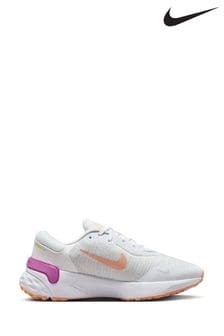 Nike White/Purple Renew Run 4 Trainers (D66190) | $140