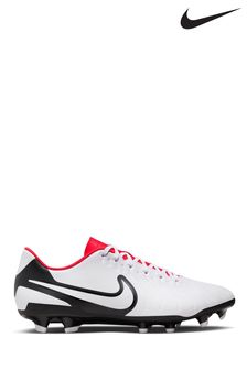 Alb - Ghete și cizme de fotbal pentru teren dur Nike Tiempo Legend 10 Club (D66264) | 298 LEI
