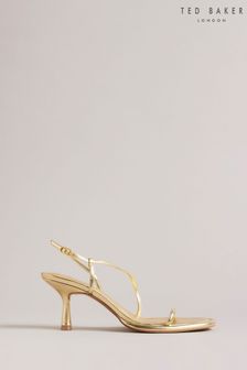 Ted Baker Gold Myloh Round Footbed Kitten Sandals 75mm (D66342) | 148 €