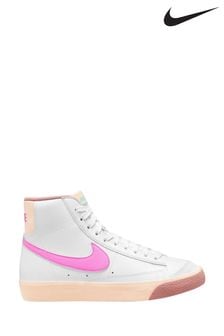 Nike White/Pink Blazer Mid '77 Youth Trainers (D66553) | €27
