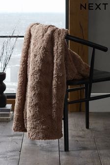 Natural Mila Cosy Textured Faux Fur Throw (D66589) | ￥4,630 - ￥6,180
