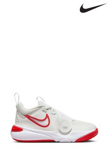 Nike White/Red Team Hustle D 11 Junior Basketball Trainers (D66614) | €24