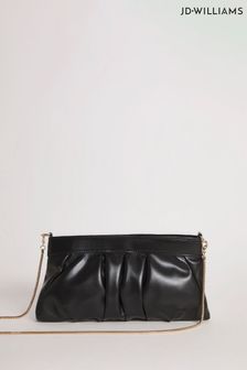 JD Williams Black Ruched Clutch Bag (D66625) | LEI 173