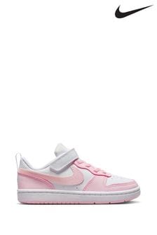 Nike White/Pink Court Borough Low Recraft Junior Trainers (D66635) | €48