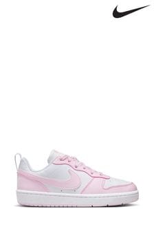 Nike White/Pink Youth Court Borough Low Recraft Trainers (D66641) | €66
