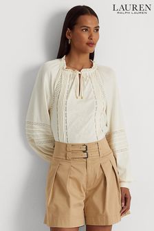 Блузка с вышивкой и завязкой Lauren Ralph Lauren Shyeda (D66674) | €105