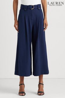 Pantalons à taille nouée Lauren Ralph Lauren Ehuda Plissé Bleu bleu marine à nouer (D66691) | €96
