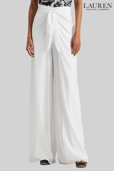 Белые широкие брюки с плиссированной отделкой Lauren Ralph Lauren Rounak (D66702) | €123