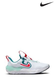 Nike White/Green/Red Run Flow Easy On Youth Trainers (D66836) | 50 €