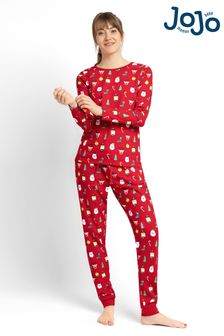 JoJo Maman Bébé Women's Christmas Print Pyjama Set