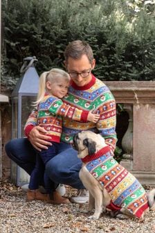 Kolorowy męski sweter świąteczny Jojo Maman Bébé w motywy skandynawskie (D66857) | 250 zł