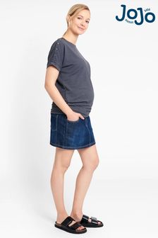 JoJo Maman Bébé Dark Wash Maternity Denim Mini Skirt (D66872) | CA$71