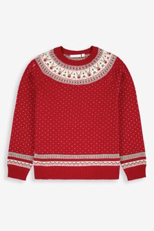 Męski sweter Jojo Maman Bébé we wzory skandynawskie z motywem reniferów (D66875) | 250 zł