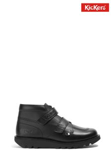 Czarne męskie skórzane buty na rzepy Kickers Kick (D66909) | 300 zł