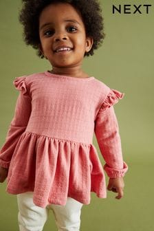 Розовый - Фактурная блузка с воротником и оборками (3 мес.-7 лет) (D66927) | €7 - €9