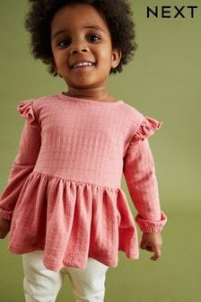 Pink Collar Frill Textured Blouse (3mths-7yrs) (D66927) | 8 € - 11 €