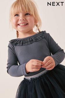 Charcoal Grey Sparkle Long Sleeve Top (3mths-7yrs) (D66928) | €5 - €7