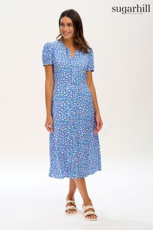 Синее платье-рубашка с леопардовым принтом Sugarhill Brighton Hilda (D66978) | €45