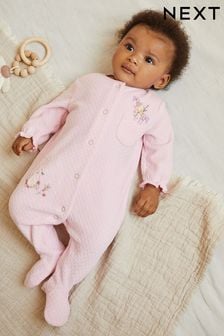 Pale Pink Velour Sleepsuit (0mths-3yrs) (D67004) | €17 - €20