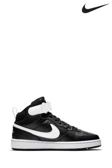 Nike Black/White Youth Court Borough Mid Trainers (D67079) | €63