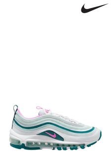 Nike White/Pink Teal Air Max 97 Youth Trainers (D67112) | €72