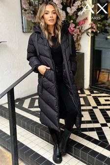Черная дутая куртка с капюшоном и карманами спереди Ax Paris (D67261) | €50