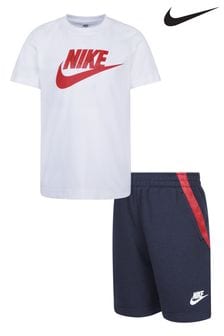 Negro/blanco/rojo - Conjunto de camiseta y pantalones cortos para niños pequeños de Nike (D67271) | 50 €