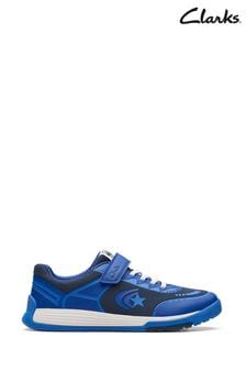 Clarks Blue Multi Fit Youth Combi Cica Star Flex Trainers (D67405) | €57