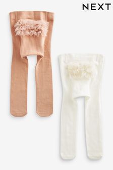 Pink/Cream Baby Tights 2 Pack (0mths-2yrs) (D67428) | AED33