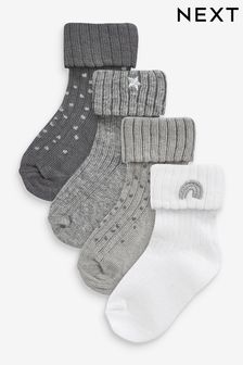 Monochrome Baby Roll Top Socks (0mths-2yrs) (D67449) | €10