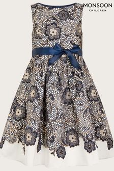 Monsoon Blue Jasmine Jacquard Dress (D67478) | €33 - €39
