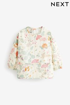Cream Floral Baby Weaning and Feeding Sleeved Bib (6mths-3yrs) (D67553) | €11 - €13