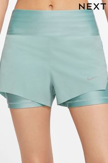 Nike Green DriFIT Swift MidRise 2in1 Running Shorts with Pockets (D67649) | €38