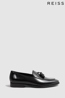 Reiss Black Windsor Suede Tassel Loafers (D67728) | DKK1,856