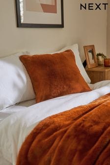 Orange Soft To Touch Plush 50 x 50 Faux Fur Cushion (D67870) | €10