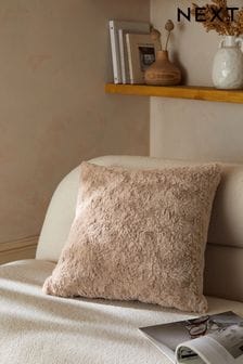 Natural Mila Textured Faux Fur Cushion (D67874) | €8.50