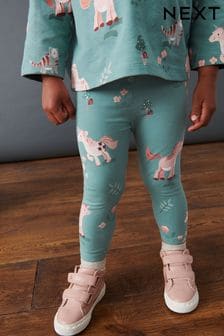 Green Unicorn Printed Jersey Leggings (3mths-7yrs) (D68039) | 21 SAR - 29 SAR