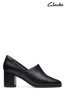 Clarks Black Wide Fit Leather Freva55 Lily Shoes (D68117) | kr1 460