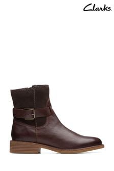 Clarks Brown Combi Cologne Strap Boots (D68152) | €186
