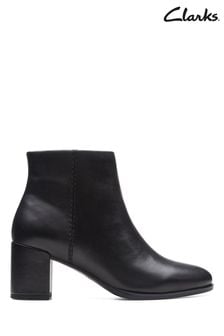Clarks Black Leather Freva55 Zip Boots (D68159) | €143