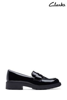 Clarks Black Patent Leather Orinoco Penny Loafer Shoes (D68160) | €102