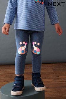 Marineblau, mit Marienkäferaufdruck - Leggings mit Stickerei (3 Monate bis 7 Jahre) (D68167) | 9 € - 11 €