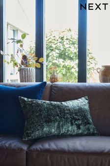 Navy Blue 40 x 59cm Velvet Abstract Large Oblong Cushion (D68205) | 72 zł