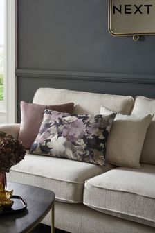 Purple Textured Floral Cushion (D68210) | €13