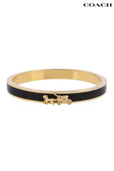 COACH Horse And Carriage Enamel Hinged Black Bangle Bracelet (D68382) | 115 €