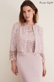 Phase Eight Pink Isabella Lace Jacket (D68408) | AED993